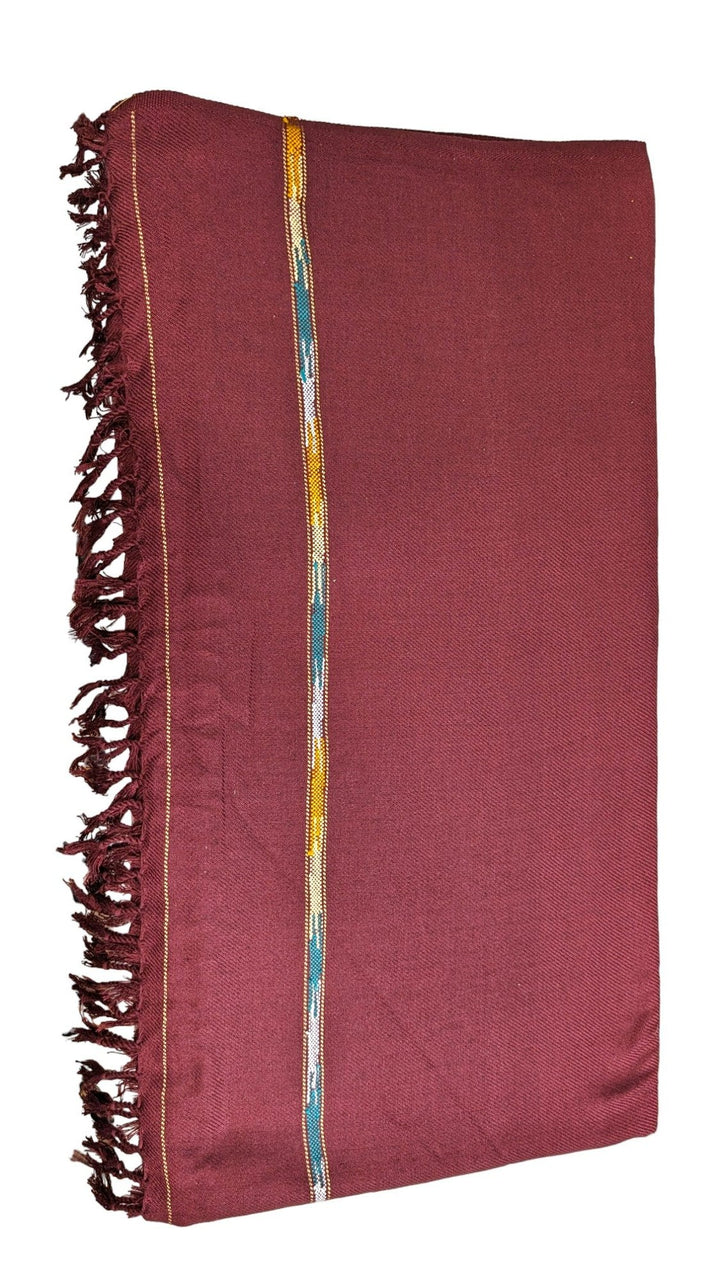 Unisex Handmade Wool Shawl Wrap Maroon