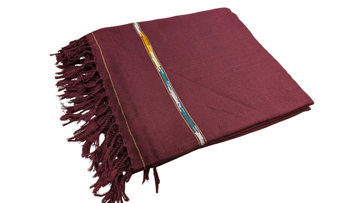 Unisex Handmade Wool Shawl Wrap Maroon 2