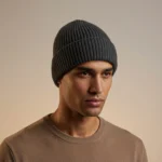 Wool Beanie with Cotton Lining for Hypoallergenic and Sensitive Skin (Black)