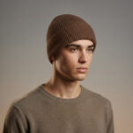 Wool Beanie with Cotton Lining for Hypoallergenic and Sensitive Skin (Dark Brown)