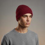 Wool Beanie with Cotton Lining for Hypoallergenic and Sensitive Skin (Red)