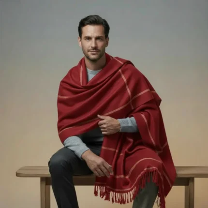 Premium Shawl Wrap for All Ocassions | Made of Cashmere Wool (Red)